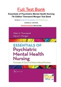 Essentials of Psychiatric Mental Health Nursing 7th Edition Townsend Morgan Test Bank