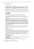 NR603 Week 5 APEA Predictor Assignment Part 1 / NR 603 Week 5 APEA Predictor Assignment Part 1 :Chamberlain College of Nursing (NEW-2022)( Download to score A)