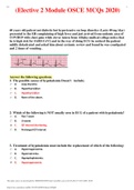 Elective 2 Module OSCE MCQs 2020 | Questions and Answers | 2022 update 