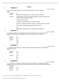 Exam (elaborations) ABA 603 Week 4 Test- Questions and Answers/National University College Question 1 1 out of 1 points An intraverbal response is a type of verbal operant in which a speaker: Selected Answer: differentially responds to the verbal behavior