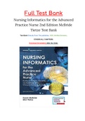 Nursing Informatics for the Advanced Practice Nurse 2nd Edition McBride Tietze Test Bank