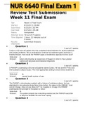 Exam (elaborations) NUR 6640 Final Exam 1 