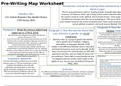 SOCS 185N Week 5 Assignment; Pre-Writing Map Worksheet