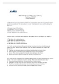 MSN 5410 Final Exam Practice Questions Fall 2020- Miami Regional University, Miami