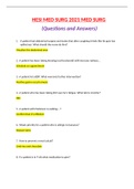 HESI MED SURG 2021 MED SURG QUESTIONS AND ANSWERS