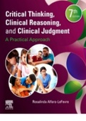 Critical Thinking Clinical Reasoning and Clinical Judgment 7th Edition A Practical Approach Test Bank