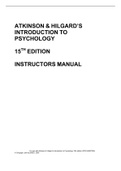 Atkinson _ Hilgard_s Introduction to Psychology - Complete Test test bank - exam questions - quizzes (updated 2022)