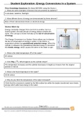 Student Exploration: Energy Conversions in a System