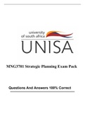 MNG3701 Strategic Planning Exam Pack 2022