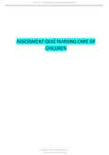 ASSESSMENT QUIZ NURSING CARE OF CHILDREN.