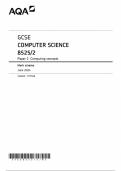 AQA GCSE COMPUTER SCIENCE 8525/2 Paper 2 Computing concepts Mark scheme June 2024 Version: 1.0 Final