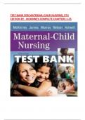 TEST BANK FOR MATERNAL-CHILD NURSING, 5TH EDITION 