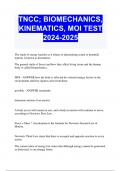 TNCC; BIOMECHANICS, KINEMATICS, MOI TEST 2024-2025