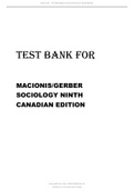 Test Bank for Macionis Gerber, Sociology, Ninth Canadian Edition