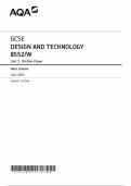 AQA GCSE DESIGN AND TECHNOLOGY 8552/W Unit 1 Written Paper Mark scheme June 2024 Version: 1.0 Final