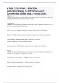 LEGL 2700 FINAL REVIEW (HACKLEMAN) QUESTIONS AND ANSWERS WITH SOLUTIONS 2024