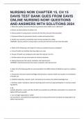 NURSING NOW CHAPTER 15, CH 15 DAVIS TEST BANK QUES FROM DAVIS ONLINE NURSING NOW! QUESTIONS AND ANSWERS WITH SOLUTIONS 2024