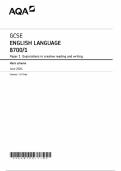 AQA GCSE ENGLISH LANGUAGE 8700/1 Paper 1 Explorations in creative reading and writing Mark scheme June 2024 Version: 1.0 Final