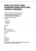 NURS 502 PATHO FINAL EXAMQUESTIONS WITH 100- CORRECT ANSWERS.