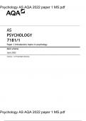 Official June 2024 AQA AS PSYCHOLOGY 7181/2 Paper 2 Psychology in context Merged Question Paper + Mark Scheme