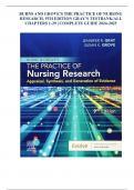 BURNS AND GROVE'S THE PRACTICE OF NURSING RESEARCH, 9TH EDITION GRAY’S TESTBANK/ALL CHAPTERS 1-29 | COMPLETE GUIDE 2024-2025