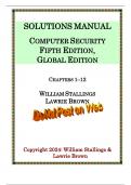 Solution Manual for Computer Security Principles and Practice, Global Edition, 5th Edition by William Stallings Lawrie Brown