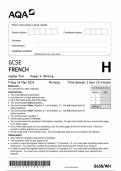 AQA GCSE FRENCH Higher Tier Paper 4 Writing 8658 WH QP-French G 24May24