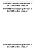 NUR3465 Pharmacology Review 2 LATEST update rated A+