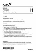 AQA GCSE FRENCH Higher Tier Paper 2 Speaking 8658-SH-RP-French-G-2Apr24to17May24