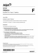 AQA GCSE FRENCH Foundation Tier Paper 2 Speaking 8658-SF-RP-French-G-2Apr24to17May2