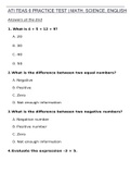 ATI TEAS 6 PRACTICE TEST  MATH, SCIENCE, ENGLISH done