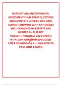  NURS 607 ADVANCED PHYSICAL ASSESSMENT FINAL EXAM QUESTIONS AND COMPLETE VERIFIED AND 100% CORRECT ANSWERS WITH RATIONALES WELL EXPLAINED BY EXPERTS AND GRADED A+ ALREADY PASSED!!!!!!!!!LATEST 2024 UPDATE  WITH 100% GUARANTEED SUCCESS AFTER DOWNLOAD ( ALL