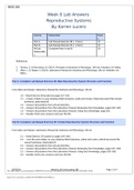 BIOS 256 Week 6 Lab Answers Reproductive Systems By Karren Lucero