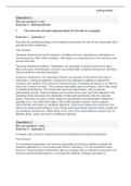 Exam (elaborations) NRSG 1640 Piya Jordan Bowel Obstruction VCE Question 1 Not yet graded / 1 pts Exercise 1 - Writing Activity  This exercise will take approximately 20 minutes to complete. Exercise 1 - Question 1 Describe the pathophysiology of an inte