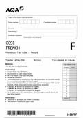 AQA GCSE FRENCH Foundation Tier Paper 3 Reading 8658-RF-QP-French-G-14May24