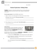 Gizmos Student Exploration: Melting Points