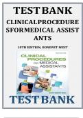 Test Bank For Clinical Procedures for Medical Assistants 10th Edition Bonewit-West Test Bank