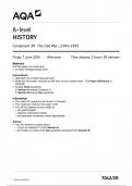 AQA A-Level History Component 2R:(7042/2R The Cold War) June 2024 