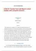 CCB 231 Tensile Test Lab Report Latest Update with complete solution