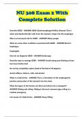 NU 308 Exam 2 With Complete Solution