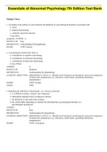 Exam (elaborations) NURSING 120 (NURSING120)  Psychology Catalog 2005, ISBN: 9780534512859