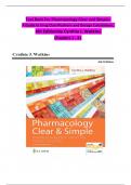 TEST BANK  for Watkins, Pharmacology Clear and Simple A Guide to Drug Classifications and Dosage Calculations 4th Edition All Chapters 1 - 21