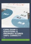 CEPN EXAM 1 QUESTIONS & ANSWERS SCORED 100% CORRECT!!