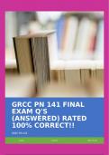 GRCC PN 141 FINAL EXAM Q'S (A MIXED BAG OF QUESTIONS FROM POWER POINTS, KHAN ACADEMY, LIPPINCOTTS NCLEX 4000, NURSELABS, SAUNDER'S NCLEX REVIEW) RATED 100% CORRECT!!