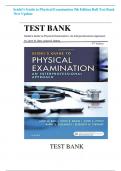 Test Bank for Seidel's Guide to Physical Examination, 9th Edition by Ball