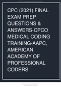 CPC final exam prep questions.docx from CPCO 2017 at American Academy of Professional Coders.