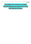 TEST BANK FOR FOCUS ON ADULT HEALTH MEDICAL SURGICAL NURSING  2ND EDITION HONAN