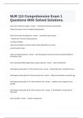  NUR 113 Comprehensive Exam 1 Questions With Solved Solutions.