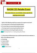 NASM CES Exam Retake Questions (2024 / 2025) with Verified Answers, 100% Guarantee Pass Score 