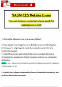 NASM CES Exam Retake Questions with Verified Answers (2024 / 2025) 100% Guarantee Pass Score